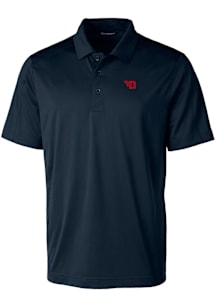 Cutter and Buck Dayton Flyers Mens Navy Blue Prospect Textured Short Sleeve Polo