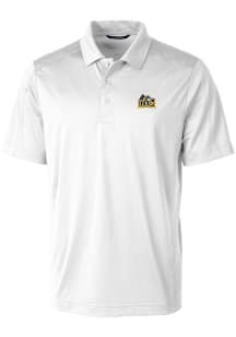 Mens Drexel Dragons White Cutter and Buck Prospect Textured Short Sleeve Polo Shirt
