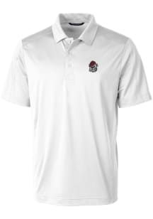 Cutter and Buck Georgia Bulldogs Mens White Prospect Textured Short Sleeve Polo