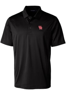 Cutter and Buck Houston Cougars Mens Black Prospect Textured Short Sleeve Polo