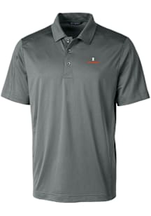 Cutter and Buck Illinois Fighting Illini Mens Grey Prospect Textured Short Sleeve Polo