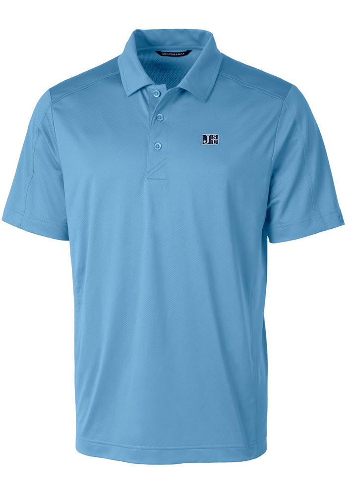 Cutter and Buck Jackson State Tigers Mens Blue Prospect Textured Short Sleeve Polo