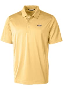Cutter and Buck James Madison Dukes Mens Yellow Prospect Textured Short Sleeve Polo