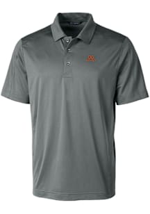 Cutter and Buck Minnesota Golden Gophers Mens Grey Prospect Textured Short Sleeve Polo