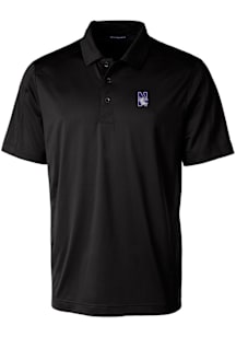 Cutter and Buck Northwestern Wildcats Mens Black Prospect Textured Short Sleeve Polo