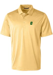 Cutter and Buck UNCC 49ers Mens Yellow Prospect Textured Short Sleeve Polo