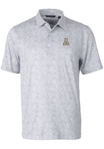 Cutter and Buck Appalachian State Mountaineers Mens Grey Pike Constellation Short Sleeve Polo