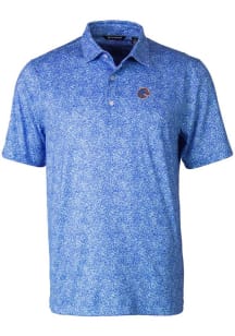 Cutter and Buck Boise State Broncos Mens Blue Pike Constellation Short Sleeve Polo