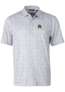 Cutter and Buck East Carolina Pirates Mens Grey Pike Constellation Short Sleeve Polo
