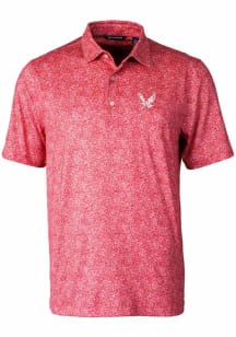 Cutter and Buck Eastern Washington Eagles Mens Red Pike Constellation Short Sleeve Polo