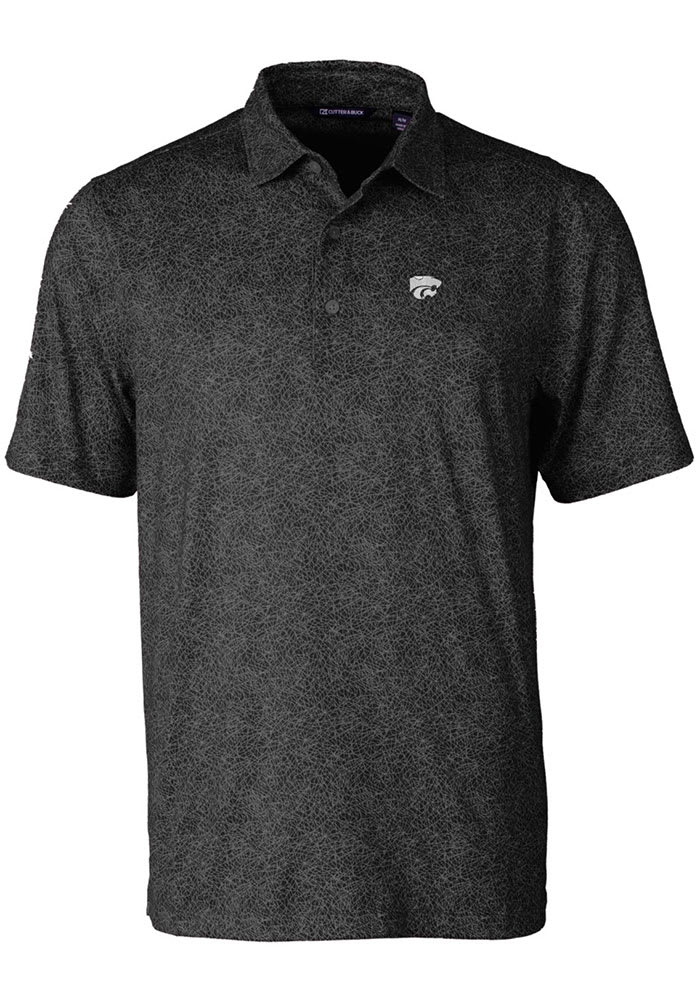 Cutter and Buck K-State Wildcats Mens Black Pike Constellation Short Sleeve Polo