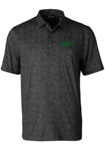 Cutter and Buck North Texas Mean Green Mens Black Pike Constellation Short Sleeve Polo