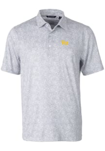 Cutter and Buck Pitt Panthers Mens Grey Pike Constellation Short Sleeve Polo