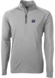 Cutter and Buck Cal Golden Bears Mens Grey Adapt Eco Knit Long Sleeve 1/4 Zip Pullover