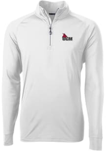 Cutter and Buck Central Missouri Mules Mens White Adapt Eco Knit Long Sleeve 1/4 Zip Pullover