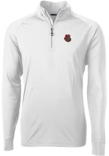 Cutter and Buck Cornell Big Red Mens White Adapt Eco Knit Long Sleeve 1/4 Zip Pullover