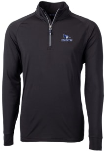 Cutter and Buck Creighton Bluejays Mens Black Adapt Eco Knit Long Sleeve 1/4 Zip Pullover
