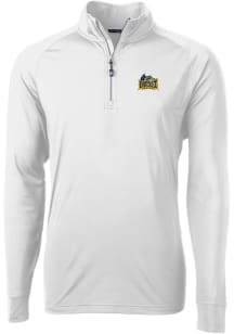 Cutter and Buck Drexel Dragons Mens White Adapt Eco Knit Long Sleeve 1/4 Zip Pullover