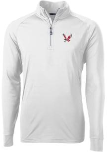 Cutter and Buck Eastern Washington Eagles Mens White Adapt Eco Knit Long Sleeve 1/4 Zip Pullover