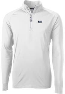 Cutter and Buck Jackson State Tigers Mens White Adapt Eco Knit Long Sleeve 1/4 Zip Pullover