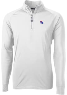 Cutter and Buck Louisiana Tech Bulldogs Mens White Adapt Eco Knit Long Sleeve 1/4 Zip Pullover