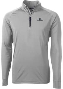 Cutter and Buck Notre Dame Fighting Irish Mens Grey Adapt Stretch Long Sleeve 1/4 Zip Pullover