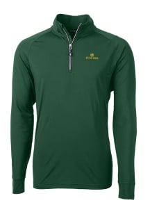 Cutter and Buck Notre Dame Fighting Irish Mens Green Adapt Eco Knit Long Sleeve 1/4 Zip Pullover
