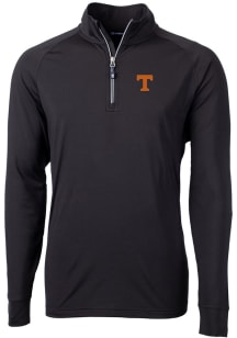 Cutter and Buck Tennessee Volunteers Mens Black Adapt Eco Knit Long Sleeve 1/4 Zip Pullover