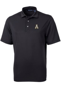 Cutter and Buck Appalachian State Mountaineers Mens Black Virtue Eco Pique Short Sleeve Polo