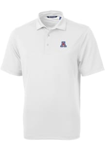 Cutter and Buck Arizona Wildcats Mens White Virtue Eco Pique Short Sleeve Polo