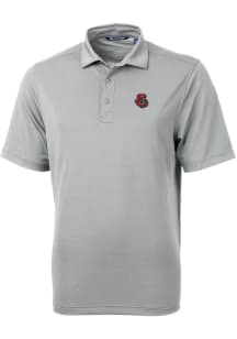 Cutter and Buck Cornell Big Red Mens Grey Virtue Eco Pique Short Sleeve Polo