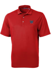Cutter and Buck DePaul Blue Demons Mens Red Virtue Eco Pique Short Sleeve Polo