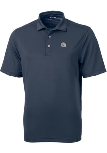 Cutter and Buck Georgetown Hoyas Mens Navy Blue Virtue Eco Pique Short Sleeve Polo