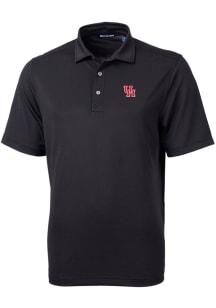 Cutter and Buck Houston Cougars Mens Black Virtue Eco Pique Short Sleeve Polo