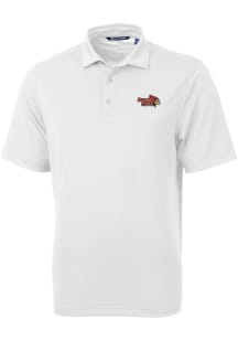 Cutter and Buck Illinois State Redbirds Mens White Virtue Eco Pique Short Sleeve Polo