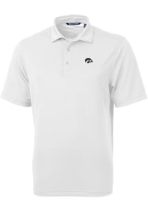 Cutter and Buck Iowa Hawkeyes Mens White Virtue Eco Pique Short Sleeve Polo