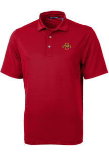 Cutter and Buck Iowa State Cyclones Mens Red Virtue Eco Pique Short Sleeve Polo
