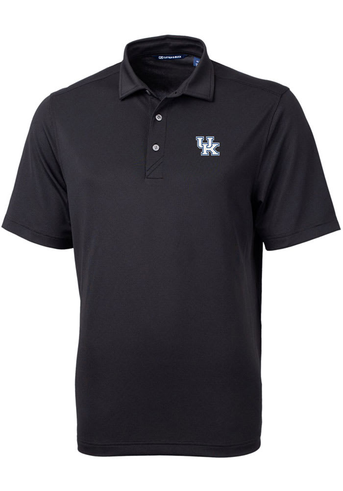 Cutter and Buck K-State Wildcats Mens Black Virtue Eco Pique Short Sleeve Polo