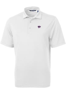 Mens K-State Wildcats White Cutter and Buck Virtue Eco Pique Short Sleeve Polo Shirt