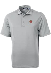 Cutter and Buck Maryland Terrapins Mens Grey Virtue Eco Pique Short Sleeve Polo