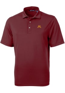 Cutter and Buck Minnesota Golden Gophers Mens Red Virtue Eco Pique Short Sleeve Polo
