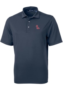 Cutter and Buck Ole Miss Rebels Mens Navy Blue Virtue Eco Pique Short Sleeve Polo