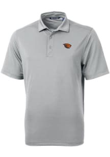 Cutter and Buck Oregon State Beavers Mens Grey Virtue Eco Pique Short Sleeve Polo