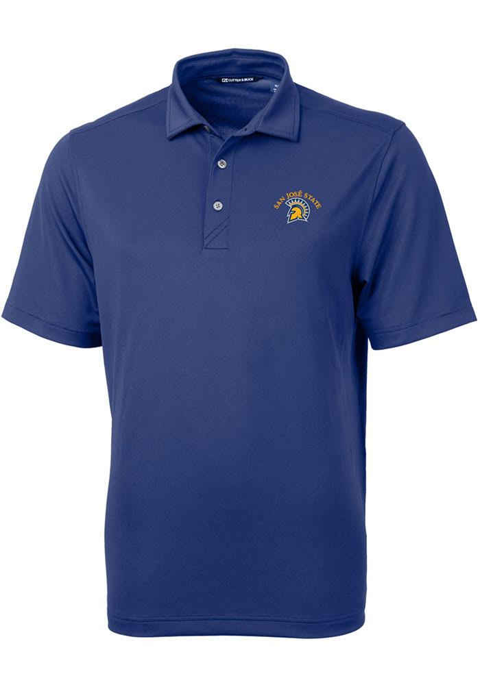 Cutter and Buck San Jose State Spartans Mens Blue Virtue Eco Pique Short Sleeve Polo