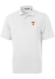 Cutter and Buck Tennessee Volunteers Mens White Virtue Eco Pique Short Sleeve Polo