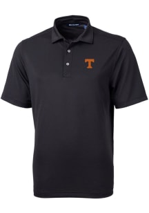 Cutter and Buck Tennessee Volunteers Mens Black Virtue Eco Pique Short Sleeve Polo