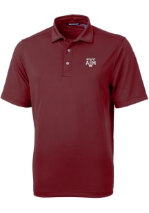 Cutter and Buck Texas A&amp;M Aggies Mens Red Virtue Eco Pique Short Sleeve Polo