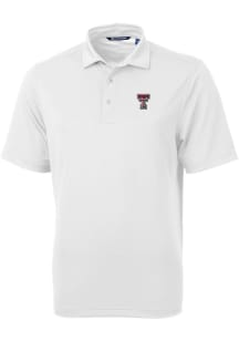 Cutter and Buck Texas Tech Red Raiders Mens White Virtue Eco Pique Short Sleeve Polo