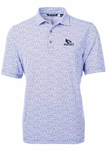 Cutter and Buck Creighton Bluejays Mens Blue Virtue Eco Pique Botanical Short Sleeve Polo
