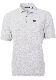 Cutter and Buck Jackson State Tigers Mens Grey Virtue Eco Pique Botanical Short Sleeve Polo